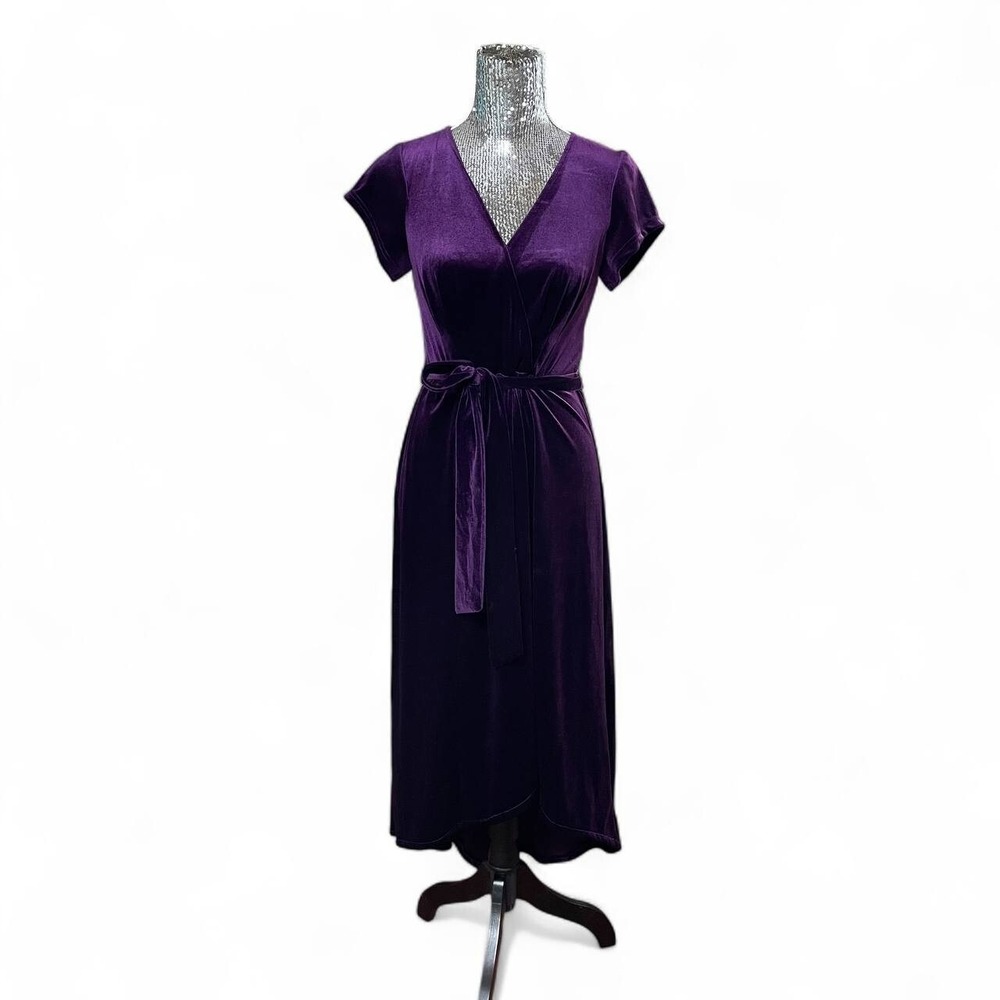 Whimsigoth Purple Velvet Maxi Dress Medium Fairy Witchy Dark Romantic Gothic